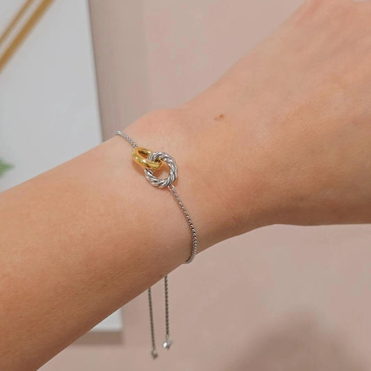 2 tone D Y Adjustable Bracelet