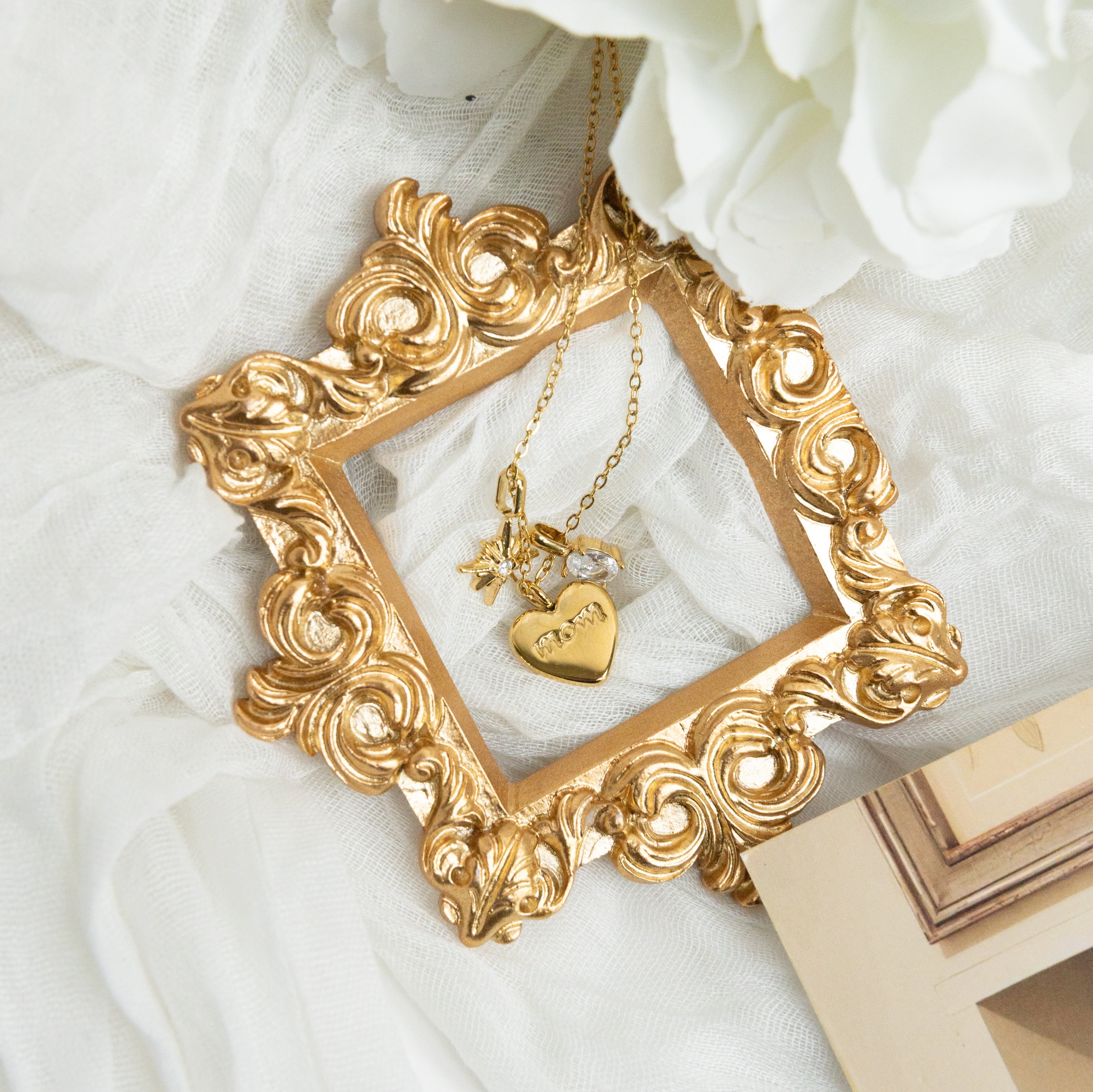 Mom Necklace with mini zirconia