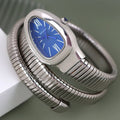 Snake Watch Silver Blue Dial