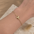 Pulsera paper clip y corazón size 7 -8 10K Gold