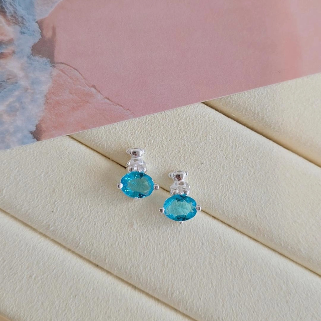 Aqua Earrings Bear