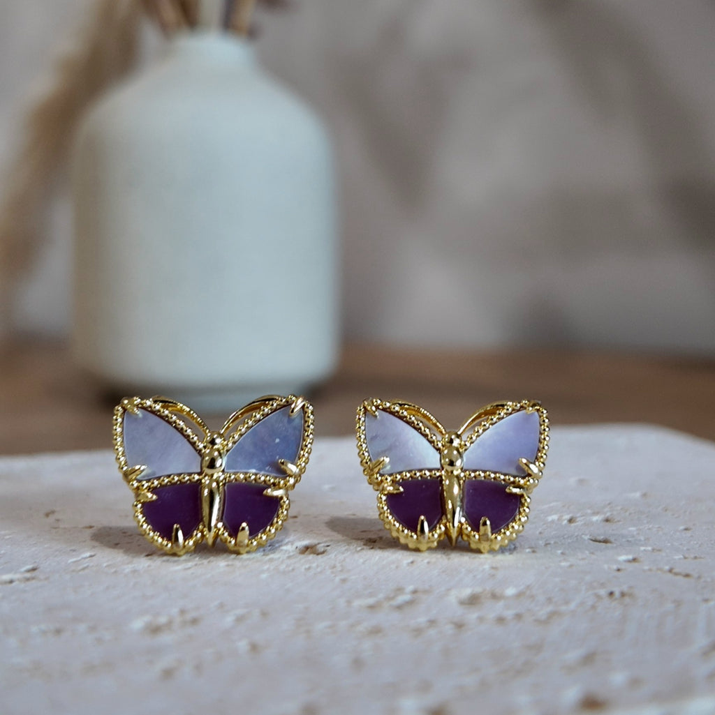 Purple & Pink Butterfly Earrings