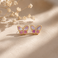 Purple & Pink Butterfly Earrings