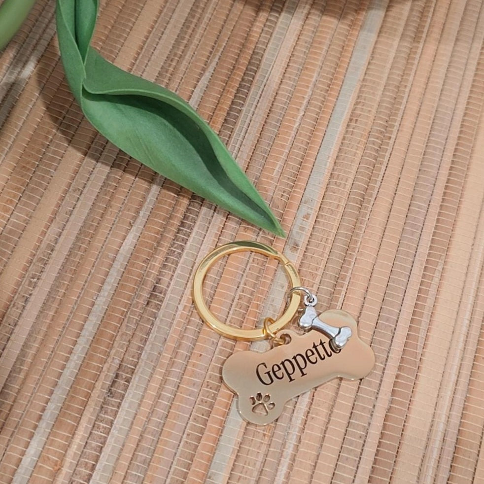 Pet ID Name Tag Personalized *Gold Color*