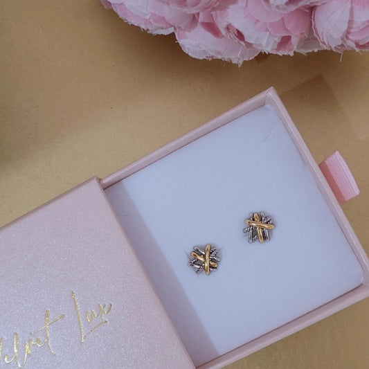D Y 2 tone Earrings