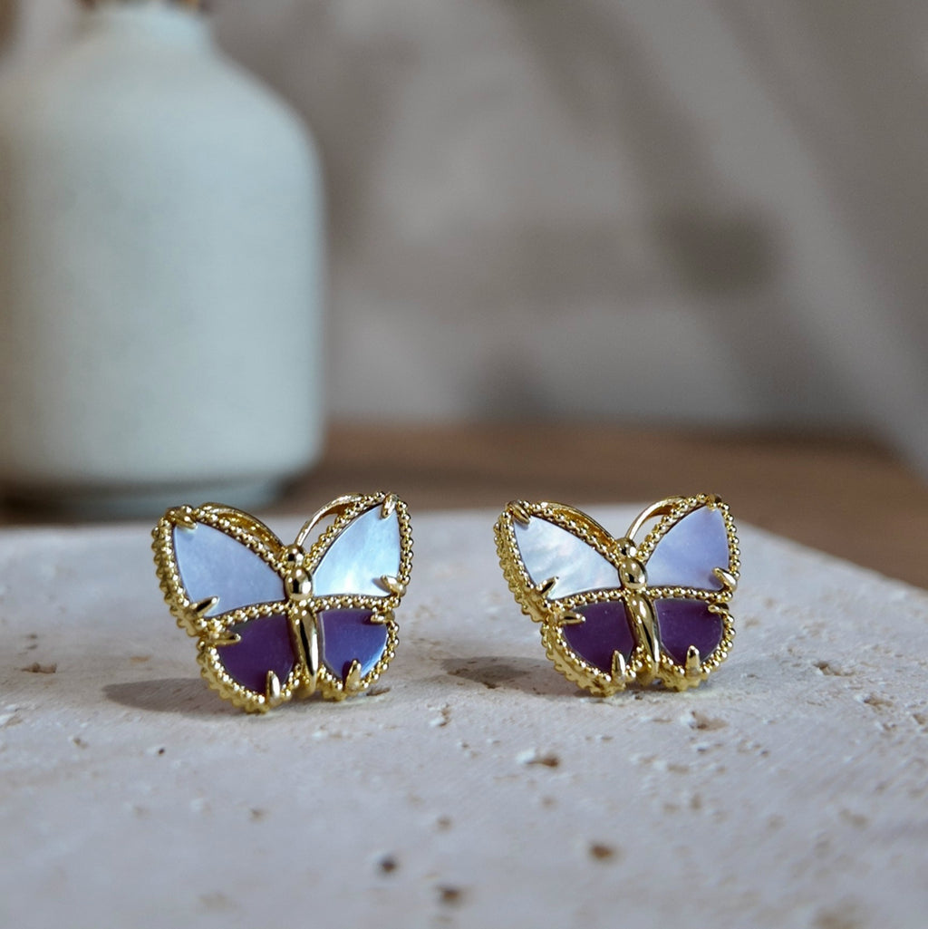 Purple & Pink Butterfly Earrings