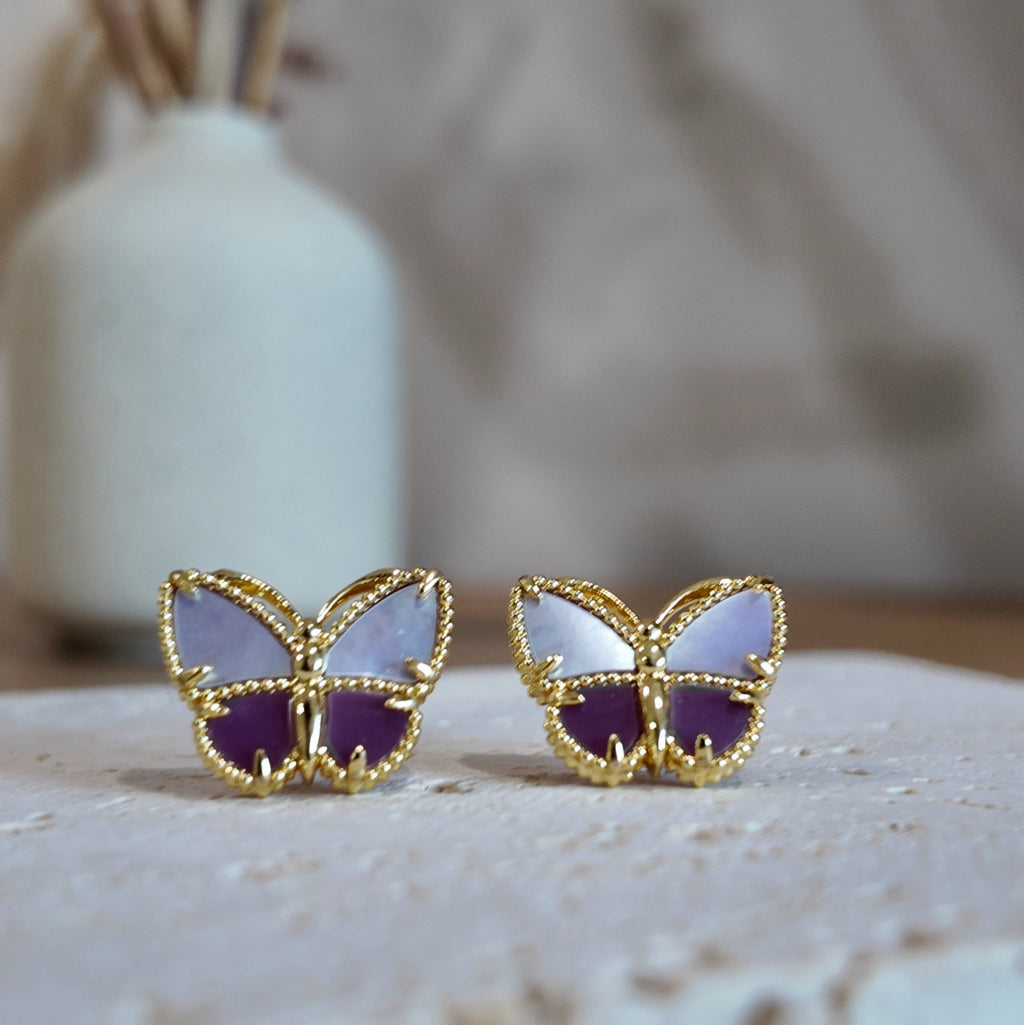 Purple & Pink Butterfly Earrings