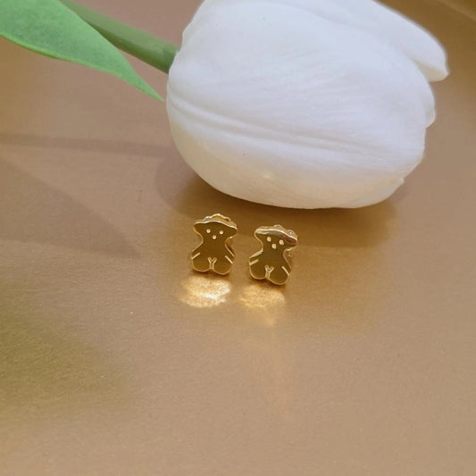 Medium Bear Earrings " One Layer Vermeil"