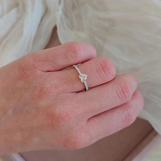 Baby Pink Crystal Heart Ring