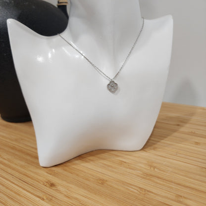 V C Silver Diamond Necklace