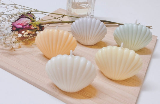 SHELL CANDLES "SET" OF 2